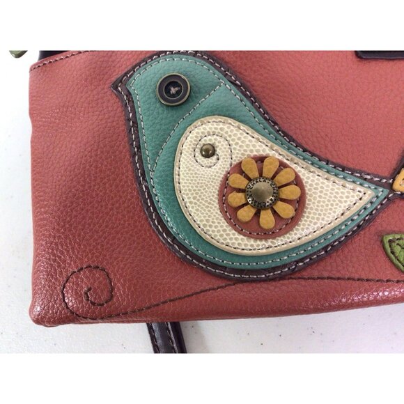 Chala Brown Crossbody Purse Blue Bird - Picture 2 of 7